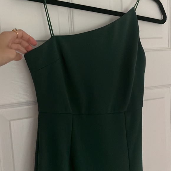 Green asymmetrical midi dress - Picture 7 of 9